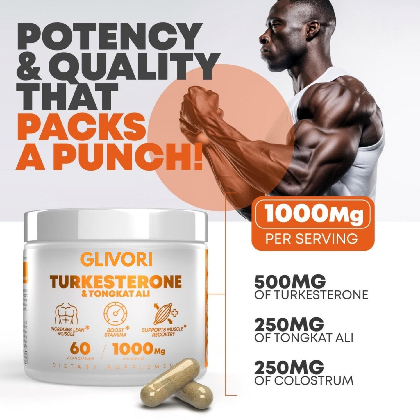 Glivori Turkesterone & Tongkat Ali Supplement
