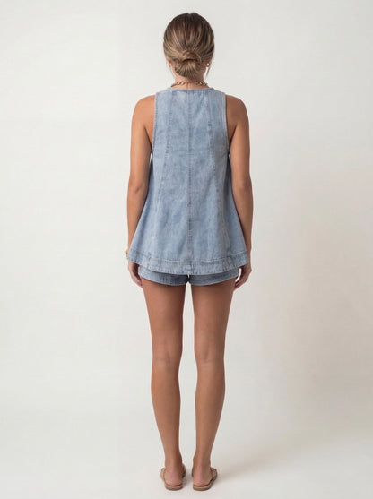Glivori - Denim Two-Piece Set