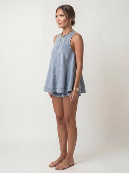 Glivori - Denim Two-Piece Set